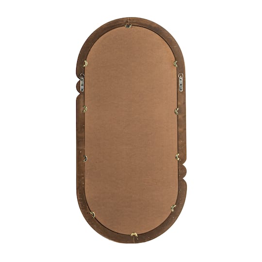 Oval Wood-Framed Mirror with Curved Border, Black